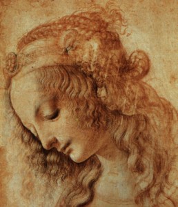 Leonard de Vinci - Dessin d'une tete de femme