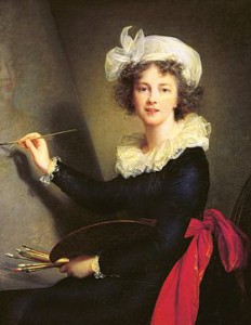 Autoportrait de Mme Vigée Le Brun exécutant un portrait de Marie-Antoinette.