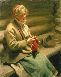 Fille de Dalécarlie tricotant 1901