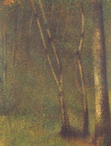 "Sous-bois à Pontabaubert", Georges Seurat